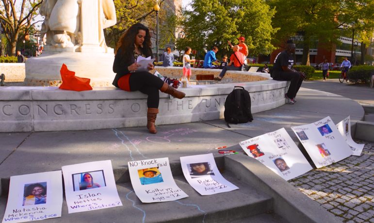 A vigil in Washington, D.C., for trans women who were victims of violence.