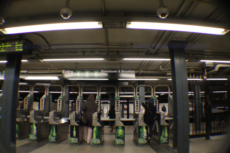 The turnstiles at 86th Street.