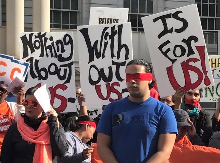 A protest at City Hall in October called for more disclosures by NYCHA on potential development sites.