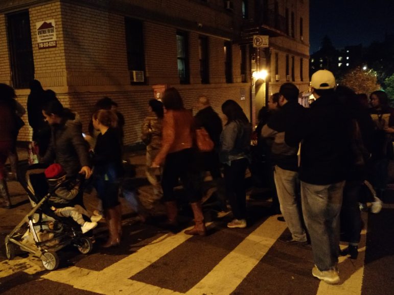 Long lines remained as Election Day neared its end at PS 54 on Webster Avenue.