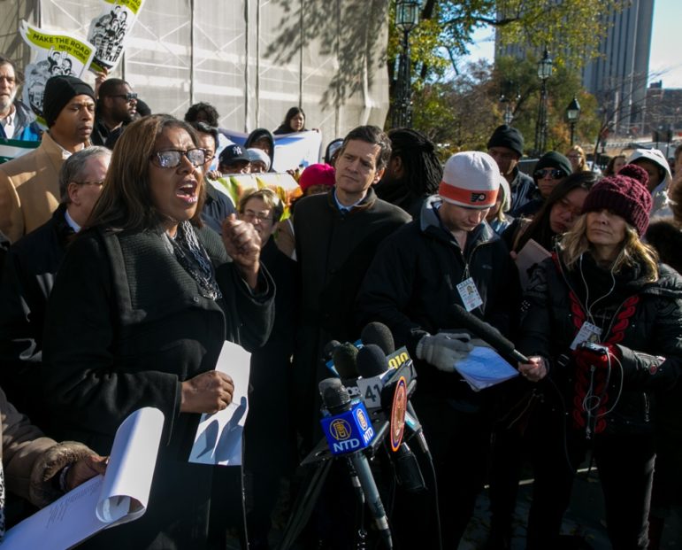 Public Advocate James (file photo) says liens should be transferred to a preservation trust aimed at protecting neighborhoods, not extracting fees.