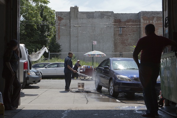 Workers near the former Wolff-Alport chemical factory near the Brooklyn-Queens border. A series of studies have found varying degrees of radioactive contamination. Whatever the risk, employees we spoke to on or near the site were mostly unaware of the site's history.