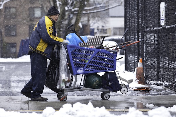 Santos Ramos, a homeless man on the street, represents the more visible but less common form of homelessness. The city counts only a few thousand people living on the streets, but nearly 50,000—many in families—living in shelters.