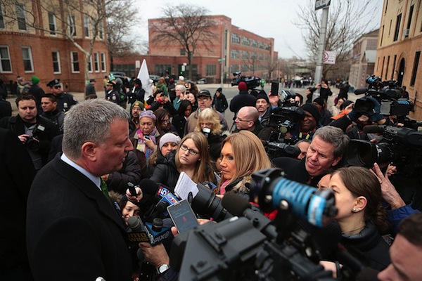 De Blasio faces the cameras. Transparency was a key talking point in his critique of the Bloomberg administration. Pending legislation will give the new mayor a chance to deliver on promises of FOIL reform.