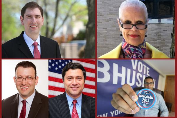 The contenders, clockwise from top left: Deutsch, Scavo, Bhushan, Kagan and Oberman.