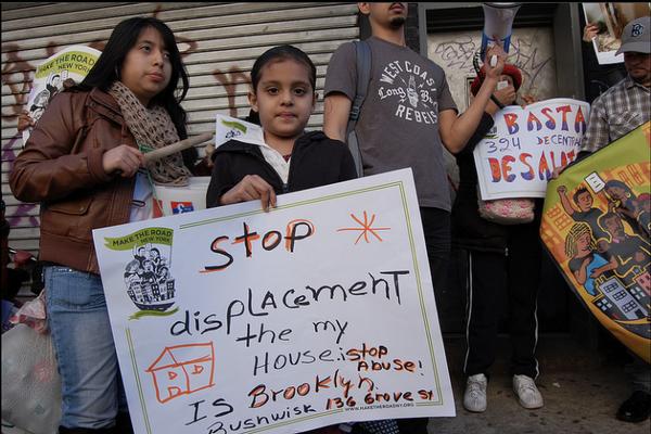 Protesters at a Make the Road New York demonstration in Early April.