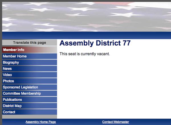 The webpage for former Assemblywoman Vanessa Gibson's seat, now vacant because she was elected to the New York City Council, makes clear what is a fact for its residents and those of one other Bronx district and nine more throughout the state: They have no representation in the lower house of the state legislature.