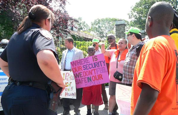 Protesters invade Jonathan Wiener's neighborhood. Representatives of Chestnut Holdings have attended tenant association meetings. But because Wiener himself wouldn't attend, tenants sent his staffers away.