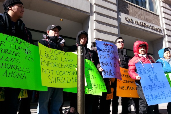 In three languages, the workers complained about cheating employees and lagging enforcement by the state of New York.