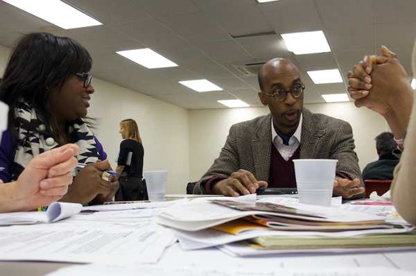 Residents of Flatbush discuss projects during the first round of participatory budgeting, in 2011.