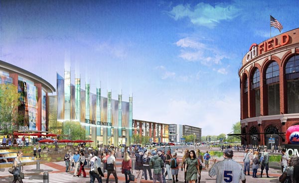 The new Willets Point plan includes development on both sides of Citi Field: to the east, in the area known as the 