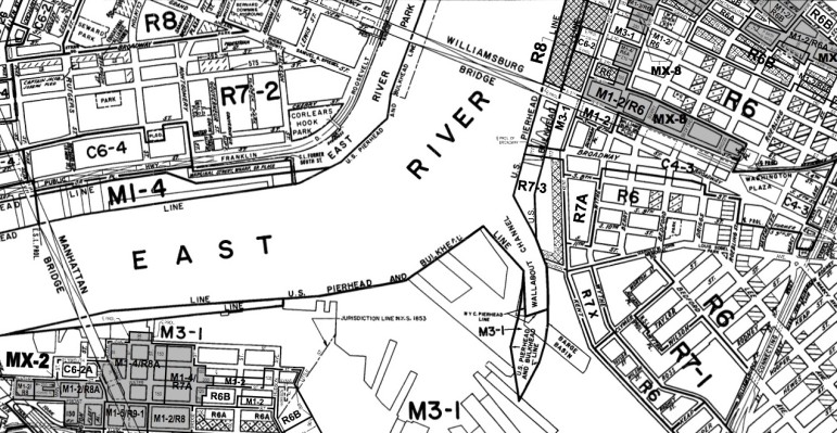 A section of the city's zoning map. De Blasio's Department of City Planning has said it's focused on more than zoning. But doing truly holistic planning takes time, resources and political commitment.