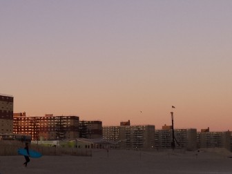 Rockaway Beach in late September.  Those large apartment buildings pre-dated the storm and make retreat difficult to contemplate. But some experts say the policy choices forced by climate change will only get harder.