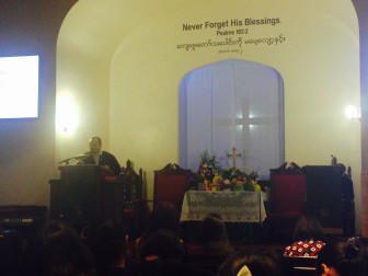 Inside the Myanmar Baptist Church in Glendale.