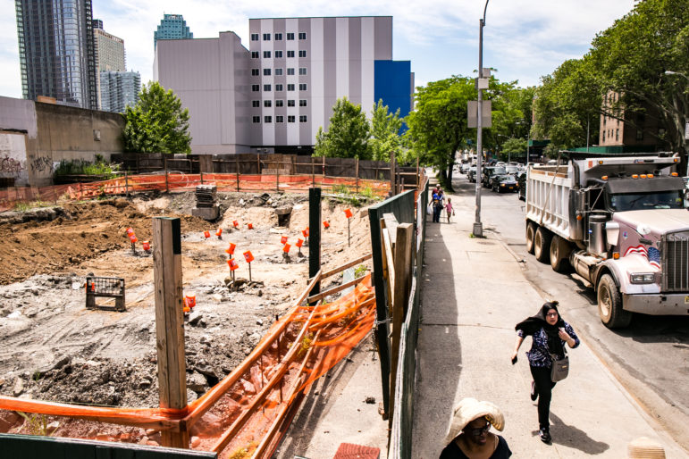 A construction site on the south corner of 41st Avenue and 21st Street. Questions about how to balance industrial, office and residential uses are among the thorny issues in the LIC rezoning debate. 