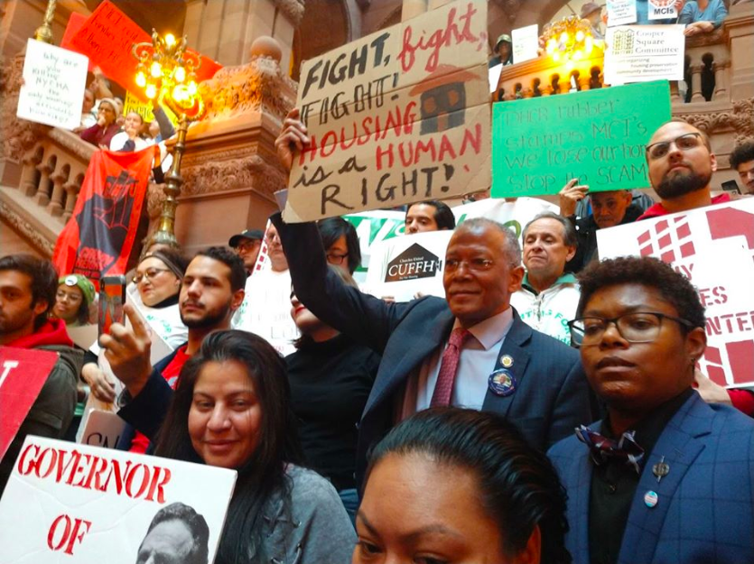 State Senator Robert Jackson at a 2020 protest in Albany