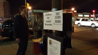 Supporters of the "close Rikers" petition gathered signatures in early November on the corner of 149th Street and Grand Concourse in the Bronx.