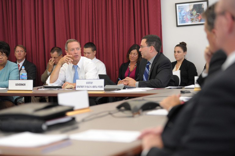 Then-Gov. Martin O'Malley participates in a tabletop disaster-preparedness exercise in 2014. 