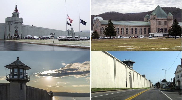 Some of the facilities from which the FOIL requests came. Clockwise from top left: Attica, Eastern, Clinton and Sing Sing.