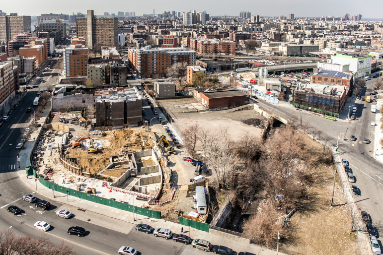 Vacant lots in the development pipeline, and not. The active construction site is next to another large space scheduled to be developed soon. Moving up the block, there are other parcels whose fate is not known.