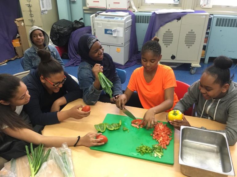 Chop talk at PS/IS 284 in Brownsville, one of the de Blasio administration's Community Schools.