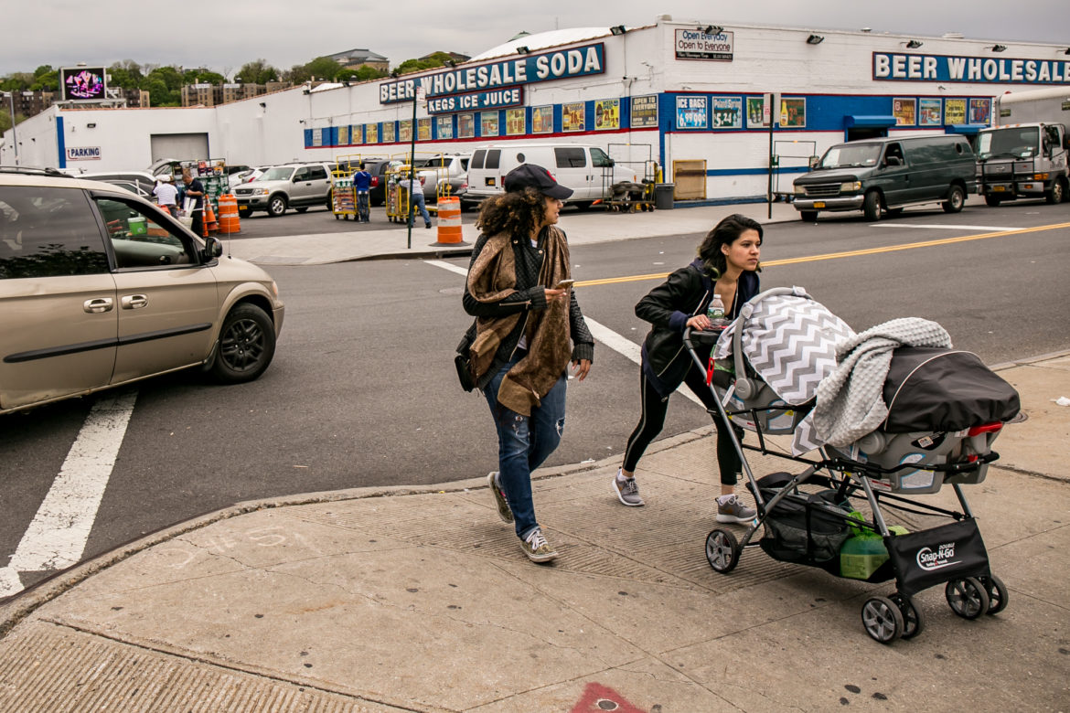 Crossing Ninth Avenue at 207th Street.