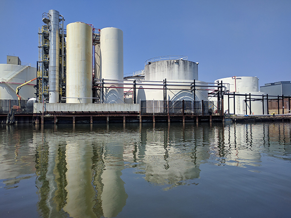 Active industry lines the creek, and any future recreational use of the water will likely have to coexist with commercial barge and boat traffic.