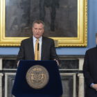 Mayor Bill de Blasio and Carl Weisbrod at City Hall