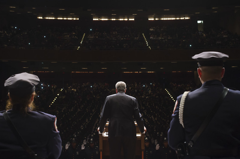 Mayor Bill de Blasio at the 2014 DOC graduation