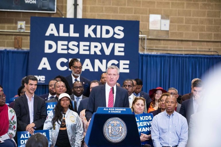 Mayor de Blasio at J.H.S. 292