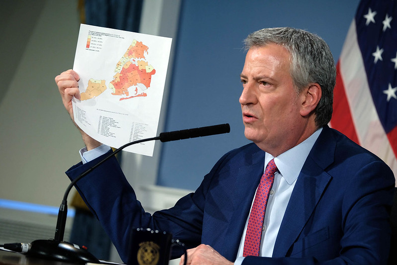 De Blasio testing map