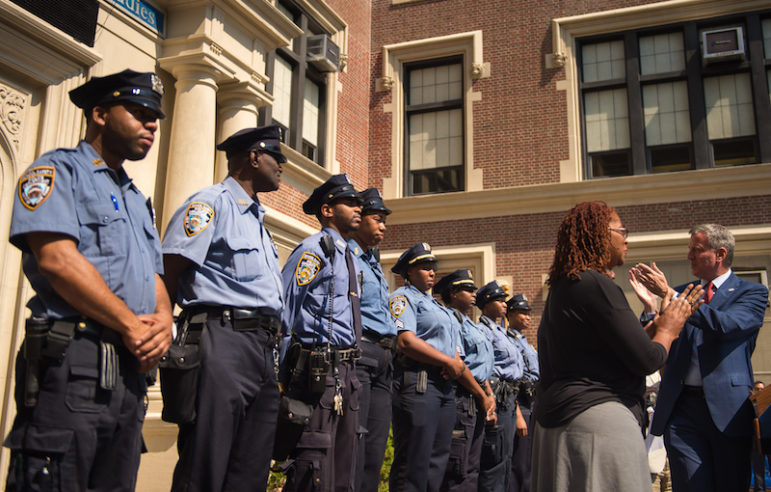 de blasio and school safety officers