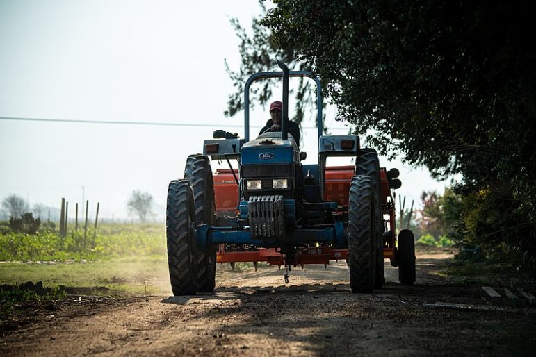 farmer on tractor