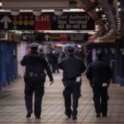 Police officers in the NYC subway