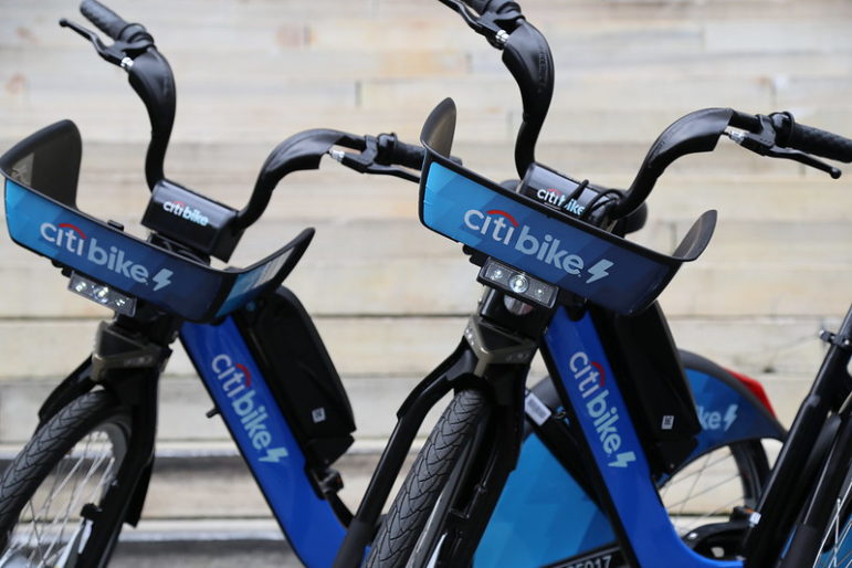 two electric Citi Bikes