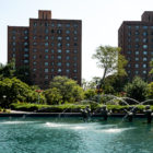 Fountains in front of the Parkchester apartment complex in The Bronx