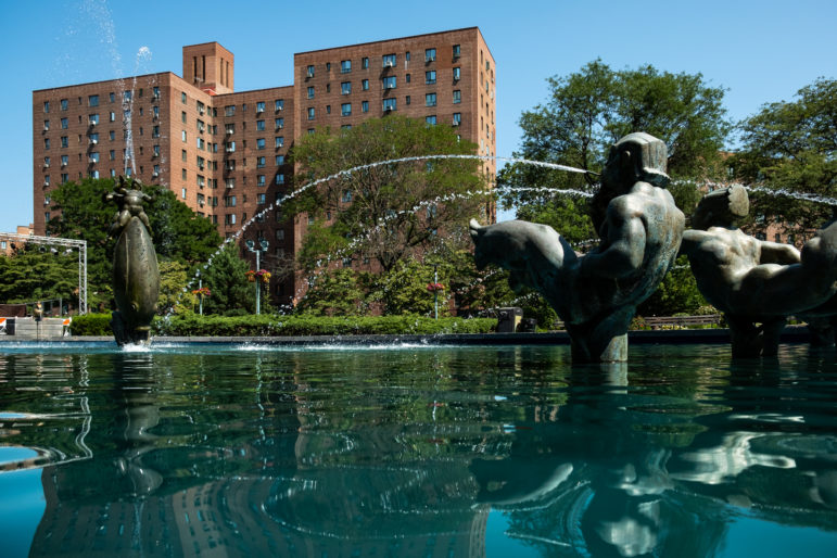 decorative water fountains at Parkchester in The Bronx