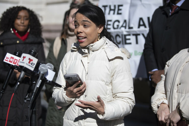 Councilmember Pierina Sanchez at CityFHEPS press conference