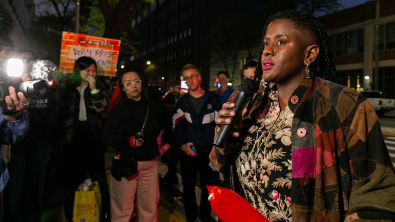 tenants rallying at the Rent Guidelines Board preliminary vote