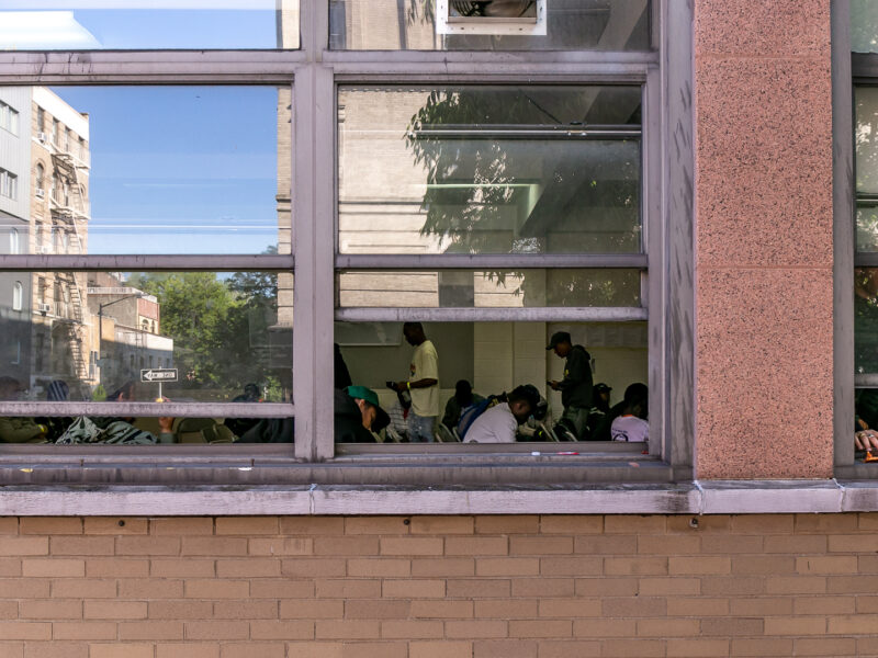 A window outside St Brigid's School